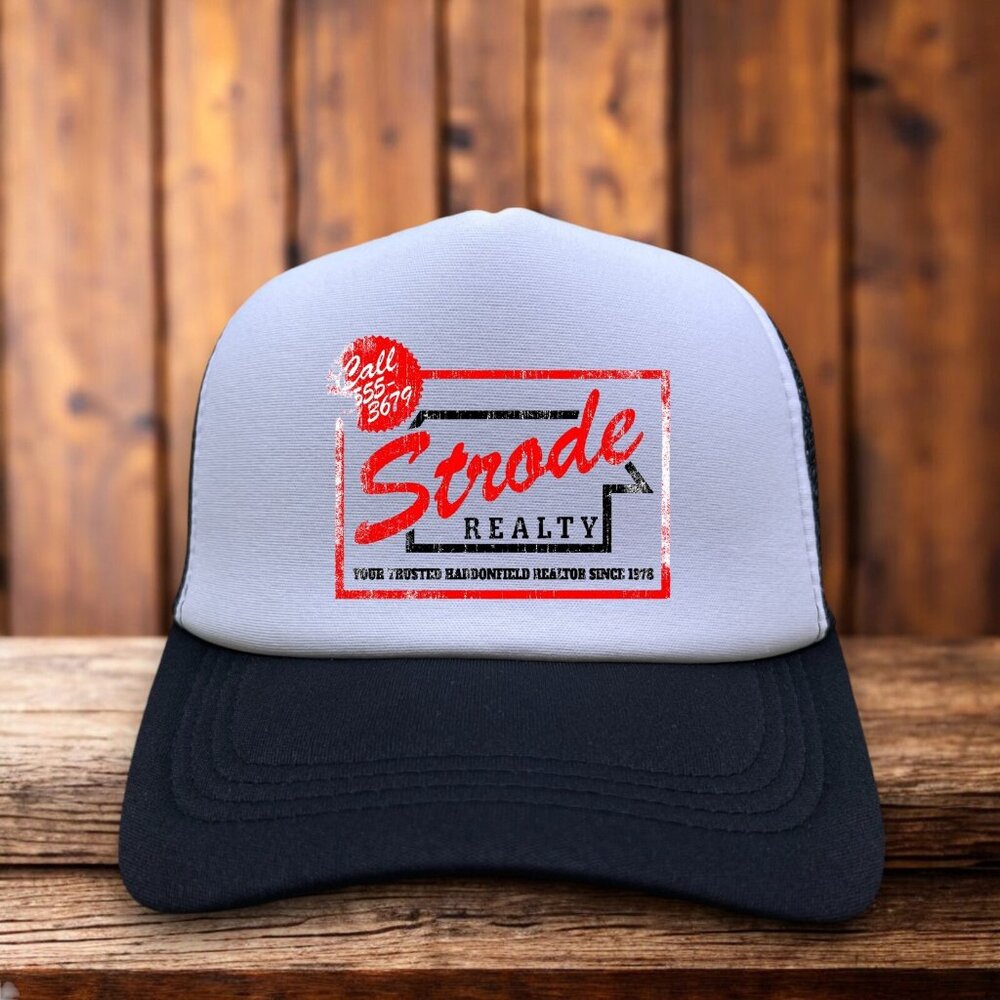 Strode Realty Mens Trucker Hat Black Halloween Series Michael Myers Horror Cap